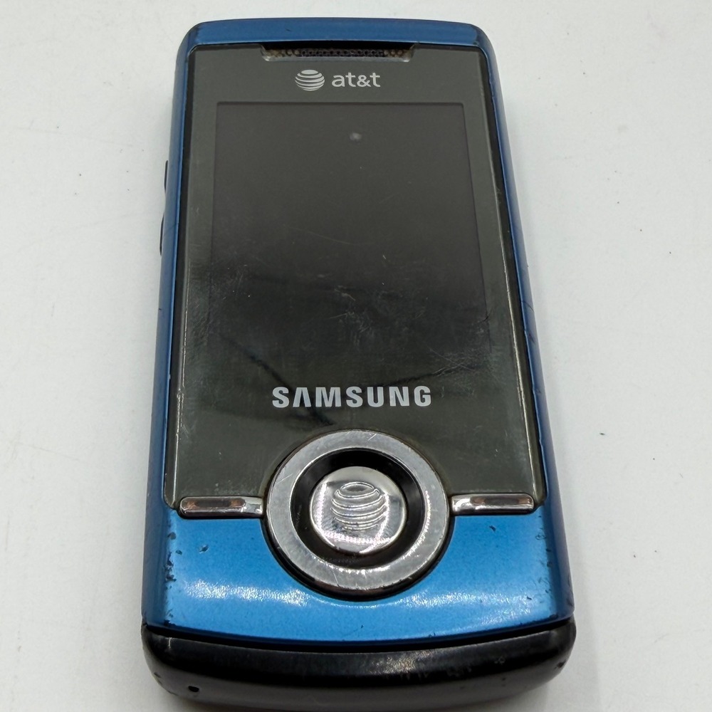 Samsung SGH-A737 Slider Phone Blue AT&T Vintage Mobile w Chargers PARTS ONLY